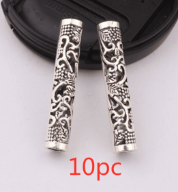 10 Pcs / Lot silver metal hollow hair braid