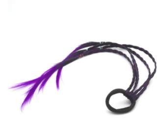 Children'S Hair Accessories Baby Handmade Wigs Hair Rope Wig Styling Little Girls Braids Ball Head Wigs Hair Tie Hair Ring (Color: Purple)