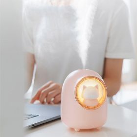 Cartoon Space Capsule Portable Wireless Humidifier (Option: Pink-Battery)