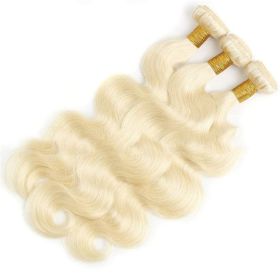 Simulated Human Hair Body Wave Curtain 613 Wig Snake Wavy High Temperature Silk (Option: Light gold-22inches)