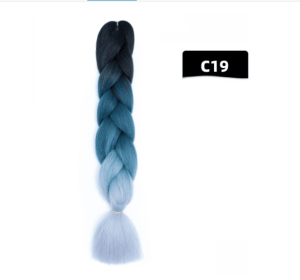 Color Big Braid African Chemical Fiber High Temperature Silk Wig Gradient (Option: C19)