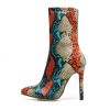 New Women 11.5cm High Heels Boots Fetish Pointed Toe Boots Serpentine